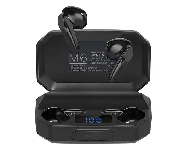 Casti True Wireless KRUGER&MATZ M6, Bluetooth, Microfon (Negru)