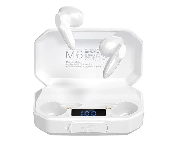 Casti True Wireless KRUGER&MATZ M6, Bluetooth, Microfon (Alb)