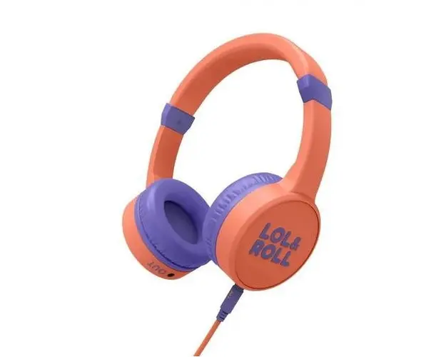 Casti Stereo Energy Sistem Lol&Roll Pop Kids, 2x Mini Jack 3.5mm, Microfon (Portocaliu)