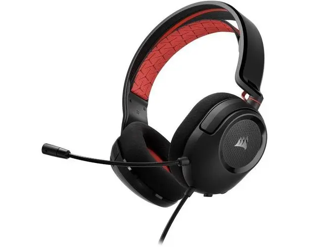 Casti gaming Corsair HS35 v2, Cu fir, Microfon (Negru/Rosu)