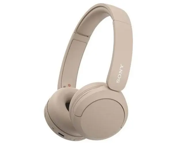 Casti Stereo Sony WH-CH520C, Wireless, Bluetooth, Microfon, Multipoint connection, Quick Charge, Autonomie 50 ore (Bej)