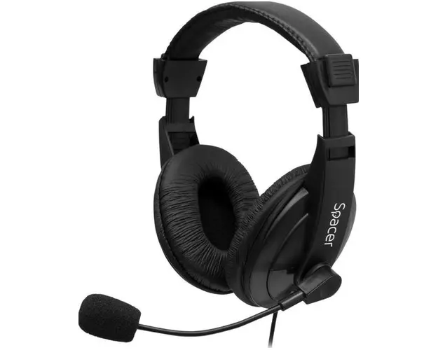 Casti Stereo Spacer, SPHS-PEARL-GR, microfon (Negru)