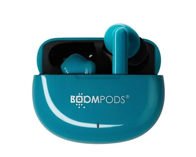 Casti True Wireless Boompods SKIM, Bluetooth, Microfon, Autonomie 20h, Waterproof IPX4 (Albastru)