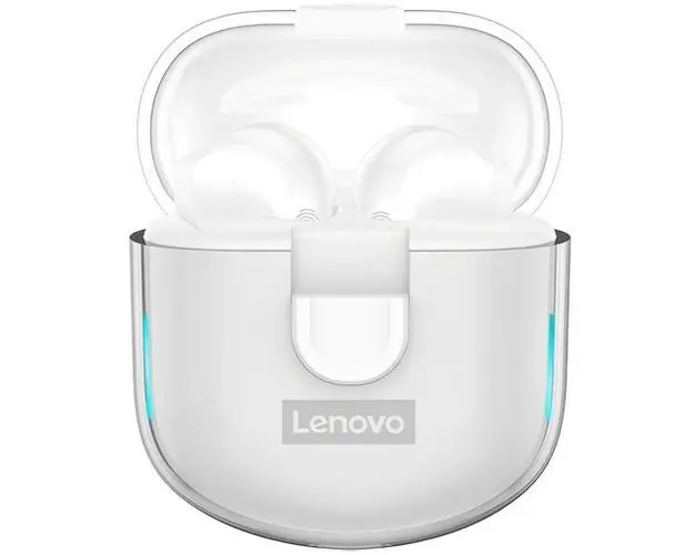 Casti True Wireless Lenovo LP12, SinglePoint, Bluetooth, Microfon (Alb)