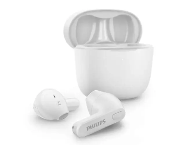 Casti True Wireless Philips TAT2236WT/00, Bluetooth 5.0, Microfon, Waterproof IPX4 (Alb)