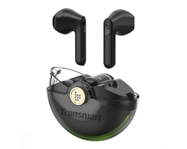 Casti True Wireless Tronsmart Battle Gaming Earbuds, Bluetooth 5.0, Microfon, IPX5, Asistenta vocala (Negru)