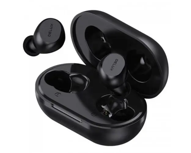 Casti True Wireless Delux DT3, Bluetooth, Microfon, IPX5 (Negru)