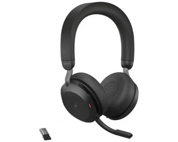 Casti Wireless Jabra Evolve2 75 Microsoft Teams, USB-A, Bluetooth, Microfon (Negru)