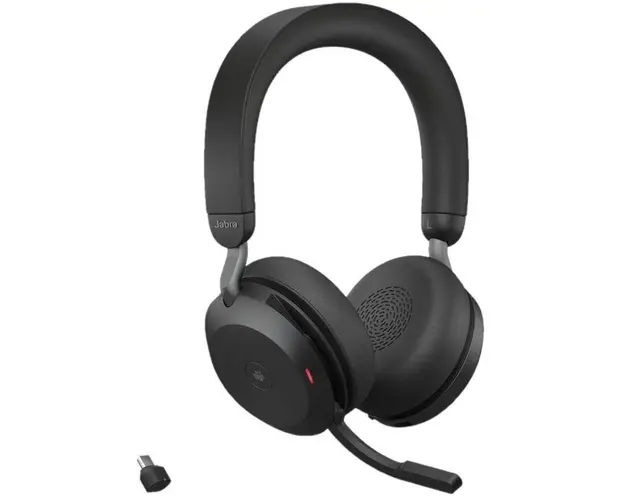 Casti Wireless Jabra Evolve2 75 MS Stereo, USB Type-C, Microfon (Negru)