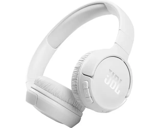 Casti Wireless JBL Tune 510BT, Bluetooth, Asistent vocal, Pure Bass, 40 h, Multi-point (Alb)