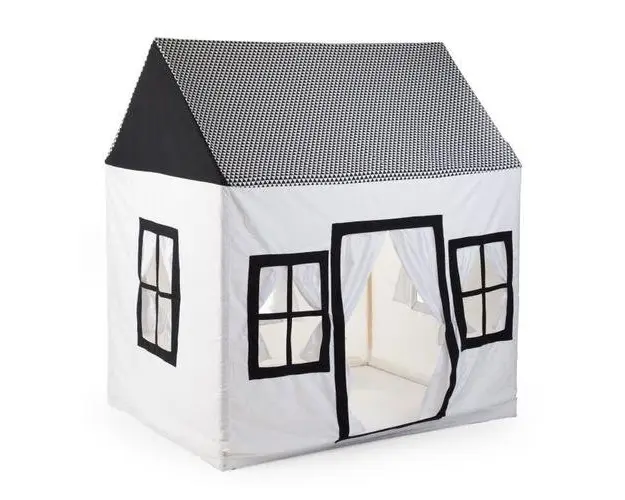 Casuta de joaca Childhome 125x95x145 cm Alb/Negru