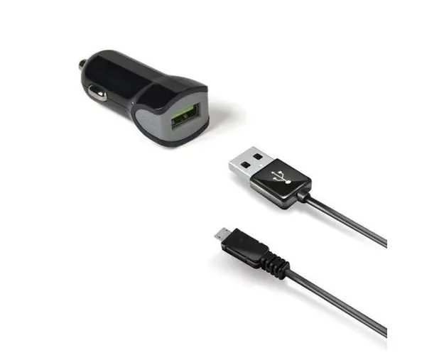 Incarcator Auto Celly CCUSBMICRO, 12W, 1 x USB, Cablu USB-A - MicroUSB (Negru)