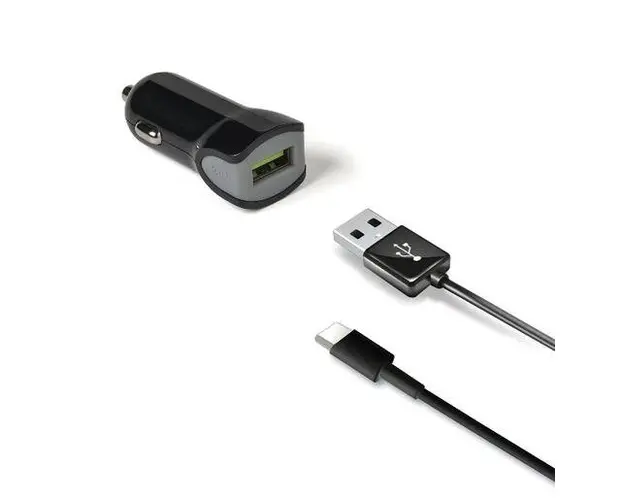 Incarcator Auto Celly CCUSBTYPEC, 12W, 1 x USB, Cablu USB-A - USB Type-C (Negru)