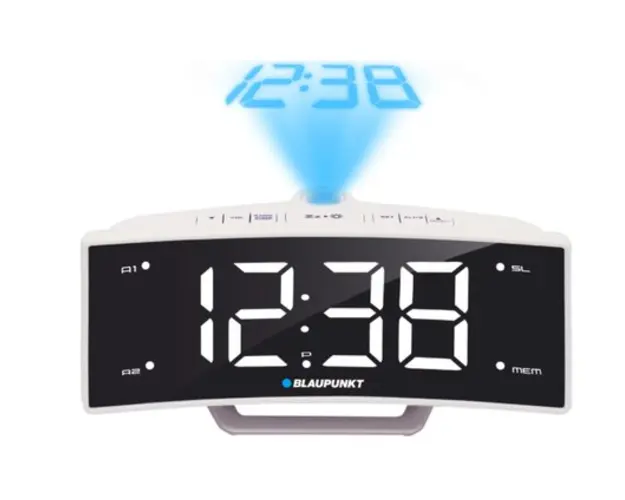 Radio cu ceas Blaupunkt CRP7WH, Proiector, USB (Alb)