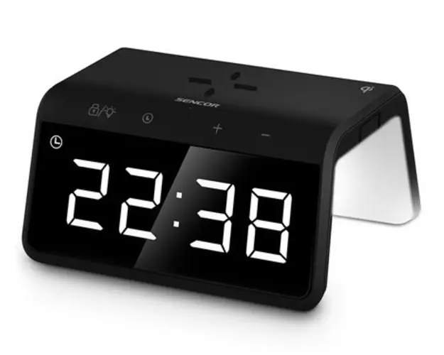 Ceas digital cu incarcare wireless Sencor S-SDC7900QI (Negru)