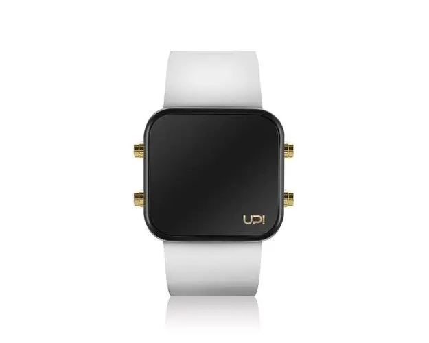 Ceas UpWatch LED MINI GOLD BLACK WHITE (Alb)