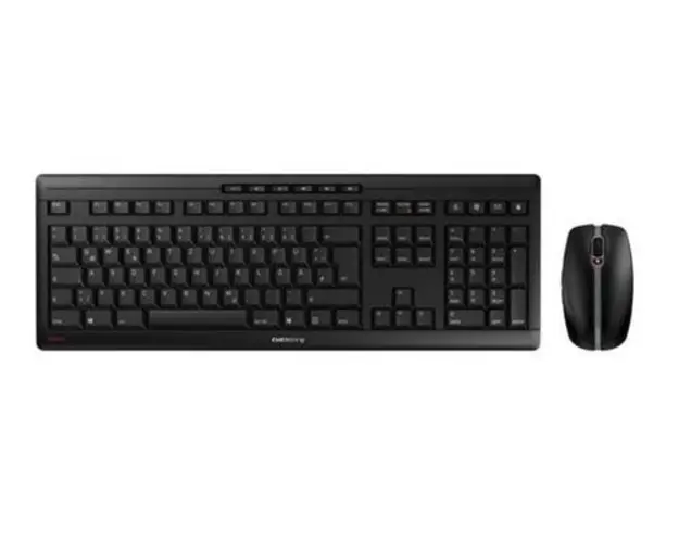 Kit Tastatura si mouse Wireless Cherry STREAM RECHARGE, USB, Layout US (Negru)