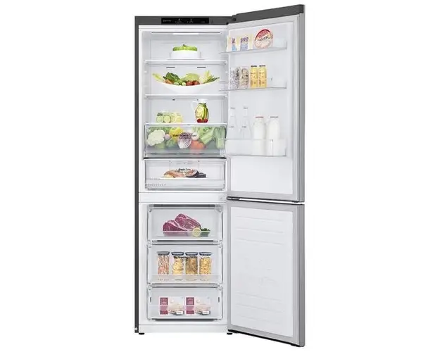 Combina frigorifica LG GBB61PZJMN, 341 l, Clasa E, Display LED, Smart Inverter, Multi-Air Flow, Smart Diagnosis, H 186 cm (Inox)