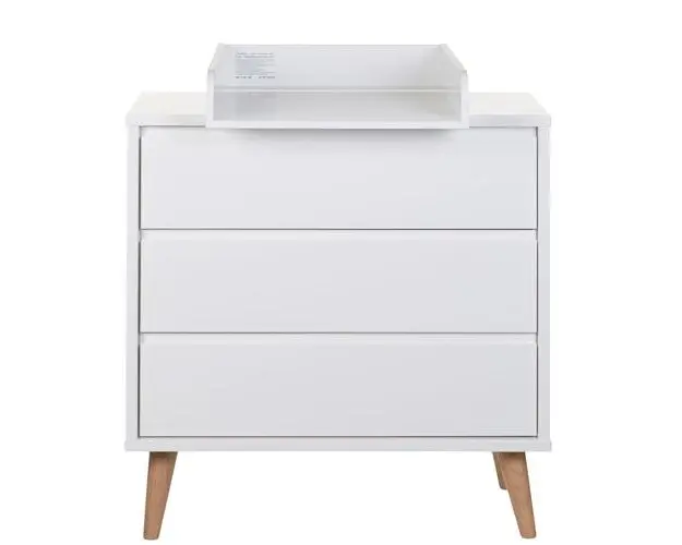 Comoda Childhome Retro Rio 90x50x90 cm cu masa de infasat, MDF Alb