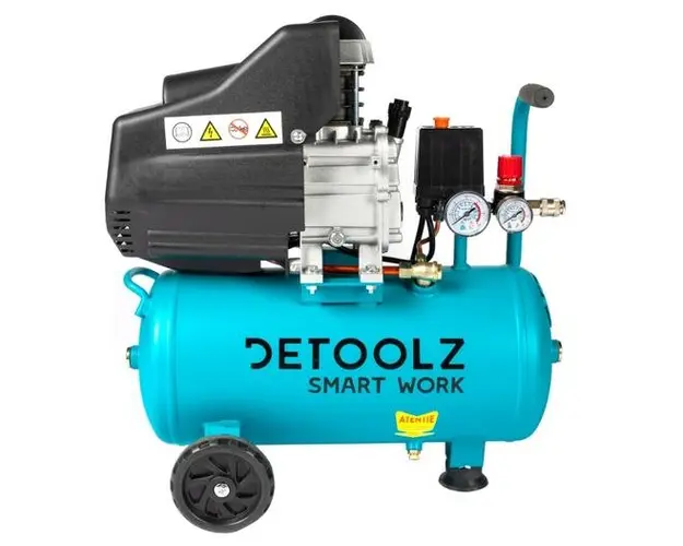 Compresor Detoolz DZ-C332, 24L cu ulei, 1500 W, debit 160L/min, 8 bar, 2 prize de aer