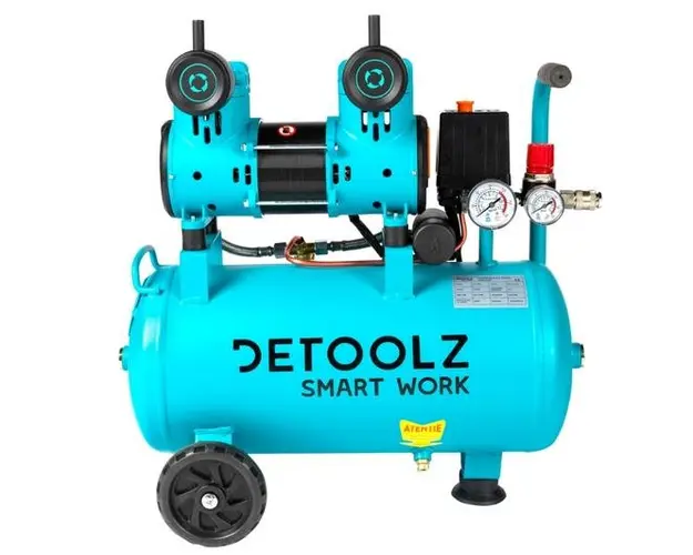 Compresor Detoolz DZ-C334, 24L fara ulei, 1500 W, debit 154L/min, 8 bar, 2 prize de aer