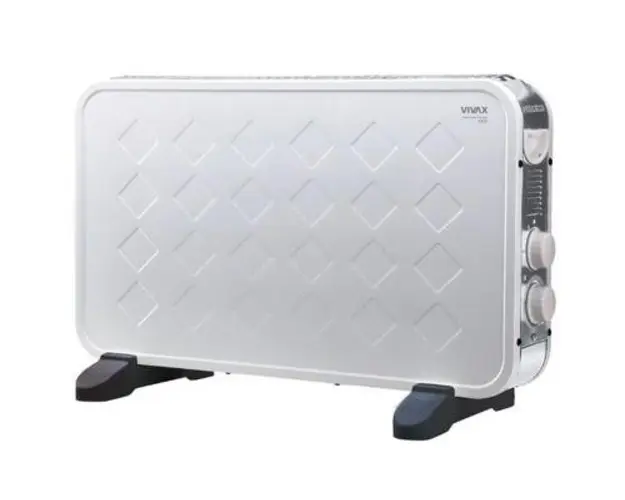 Convector de perete/pardoseala Vivax CH-2009FW, Termostat reglabil, 2 Trepte de incalzire, Termostat de siguranta, Turbo Fan (Alb)