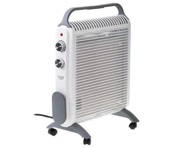 Convector electric Adler AD 7750, 2000 W, 2 trepte putere, IP24 (Alb/Gri)