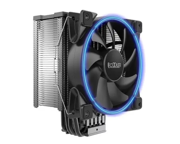 Cooler CPU PCCOOLER GI-X6B V2, iluminare LED Albastru, 1x120 mm, 1800 rpm, PWM (Negru)