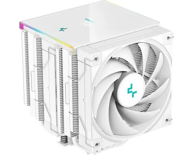 Cooler CPU Deepcool AK620 Digital, iluminare aRGB si display, 2x 120mm Fluid Dynamic Bearing, 500-1850 RPM, 68.99 CFM (Alb)