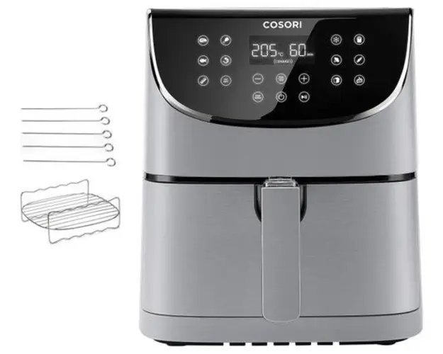 Friteuza cu aer cald Cosori CP158-AF-RXA Premium, 1700 W, 5.5 l, 11 programe, Temperatura 75-205 C, Ecran tactil (Gri)