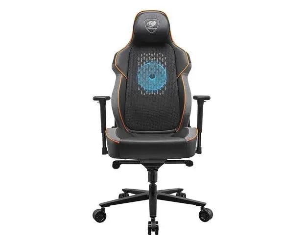 Scaun Gaming Cougar NxSys Aero, Ventilator 200 mm, Greutate maxima 160 kg (Negru/Portocaliu)