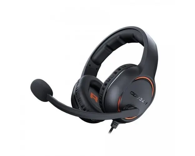 Casti Gaming Cougar HX330, Stereo, Microfon, ANC, Jack 3.5mm (Negru/Portocaliu)