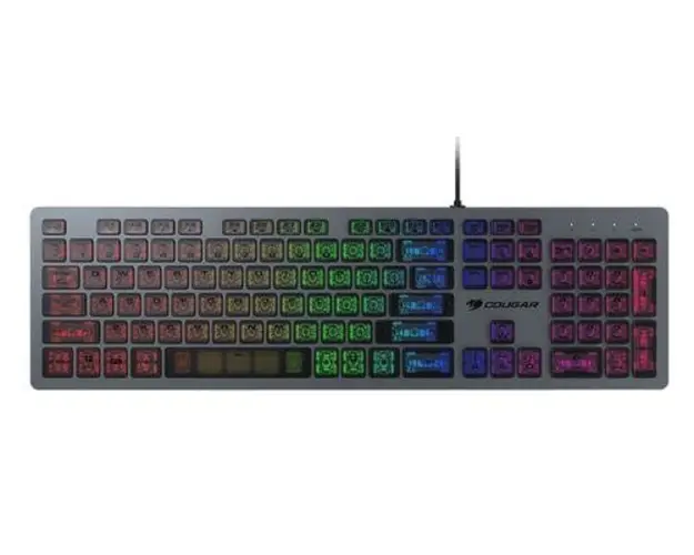 Tastatura Gaming Mecanica Cougar Vantar AX, iluminare RGB, USB, Layout International, Scissor Switch (Gri)