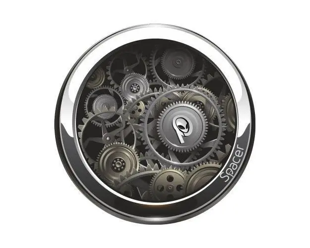 Covor pentru scaun gaming SPACER CLOCK, protectie parchet, cauciuc si material textil, 1200 x 3mm, rotund