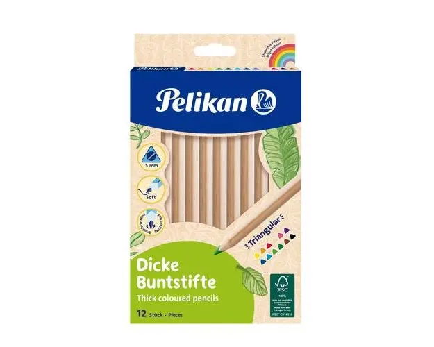 Creioane colorate groase Pelikan, set 12