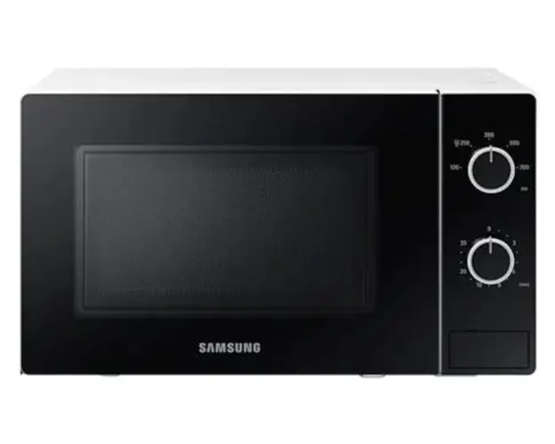 Cuptor cu microunde Samsung MS20A3010AH, 20 L, 700 W, 5 trepte de putere, Control mecanic, Functie decongelare, Temporizator, Iluminare LED (Negru/Alb)