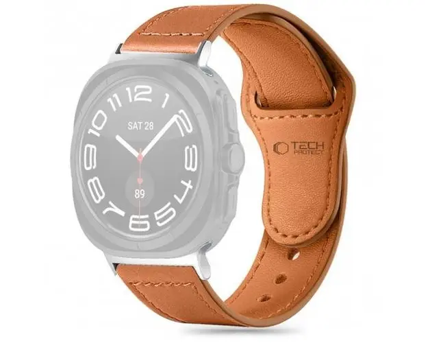 Curea Tech-Protect Leatherfit pentru Samsung Galaxy Watch Ultra, Maro
