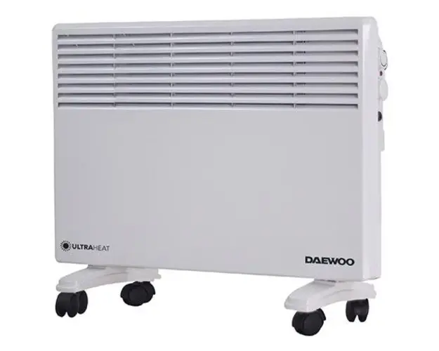 Convector incalzire DAEWOO DPH2000W, 2 trepte, 2000W, Roti, Termostat reglabil (Alb)