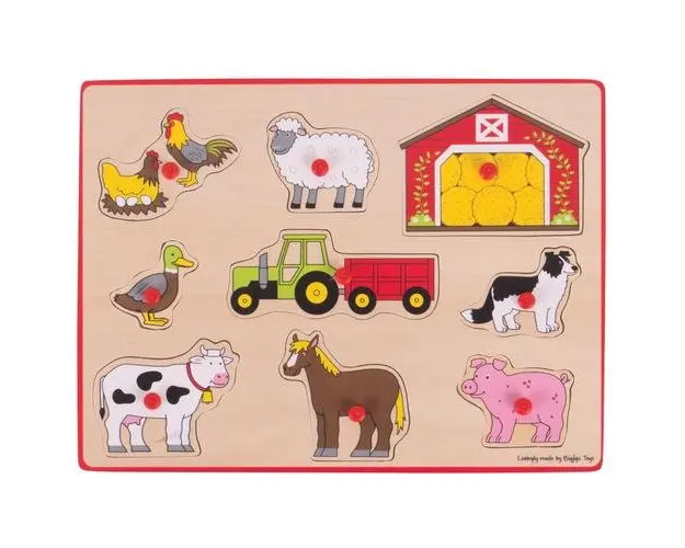 Puzzle din lemn incastru BigJigs Ferma BJ259