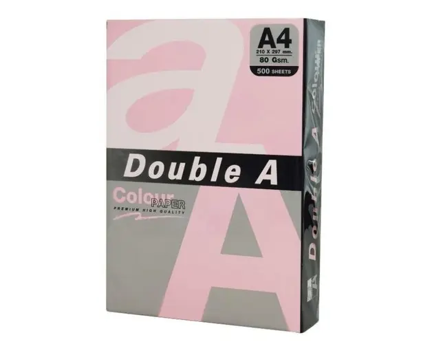 Hartie color pentru copiator A4 Double A pastel pink, 80g/mp, 500coli/top