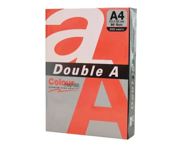 Hartie color pentru copiator A4 Double A, 80g/mp, 500coli/top, Rosu 