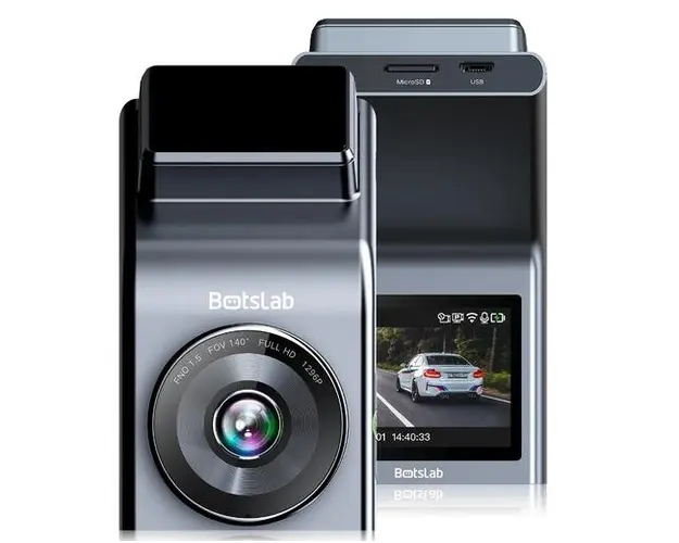 Camera video auto Botslab G300H Pro, 2K FHD, GPS, Unghi vizualizare 140 grade, Senzor-G (Negru)