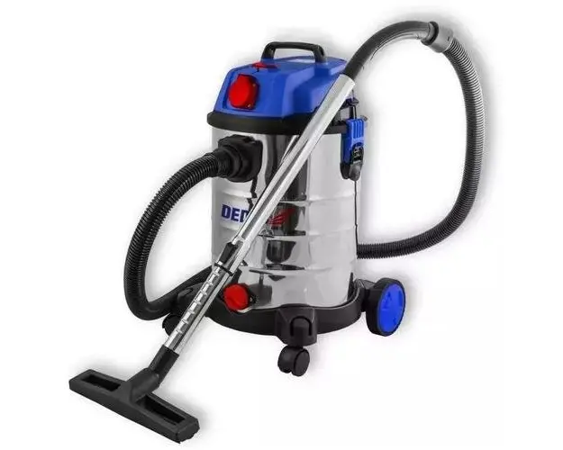 Aspirator de atelier DEDRA DED6601, Umed si uscat, 1400W, 30 L, Cablu 2.5m (Argintiu/Albastru)