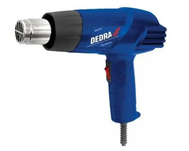 Pistol aer cald Dedra DED7970, 1000/2000 W, temperatura maxima 500 C, 500 l/min (Albastru)