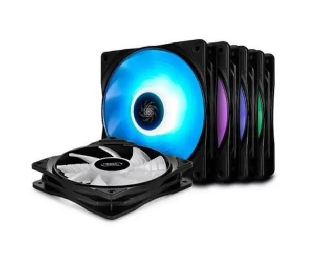 Kit Ventilatoare Deepcool RF120, 120mm, 5buc (Led RGB)