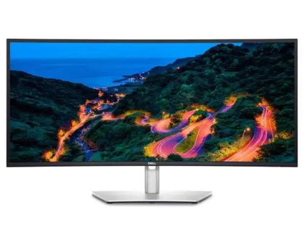 Monitor IPS LED Dell 34inch U3423WE, WQHD (3440 x 1440), HDMI, DisplayPort, Ecran curbat, Boxe (Argintiu)