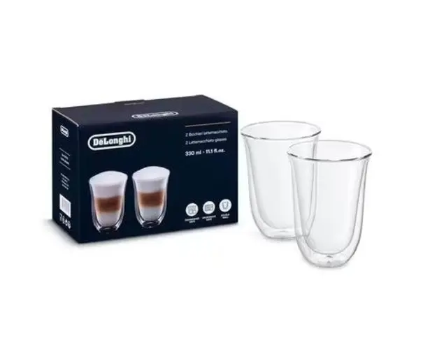 Set 2 pahare De'Longhi, Latte Macchiato, 330ml (Transparent)