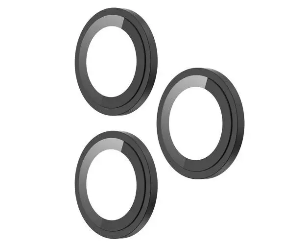 Folie Sticla Devia Camera Peak Series iPhone 16 Pro / 16 Pro Max, pachet de 3 buc, Negru