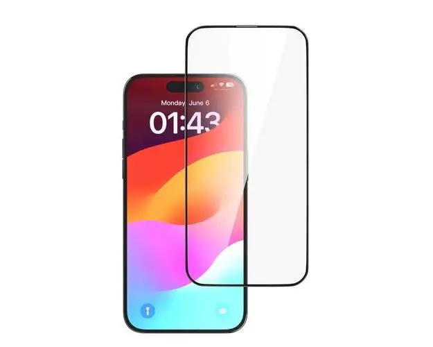 Folie Sticla Devia DVFSSEWIXVPN Star Series, Full Screen Entire View pentru Apple iPhone 15 Plus (Transparent/Negru)