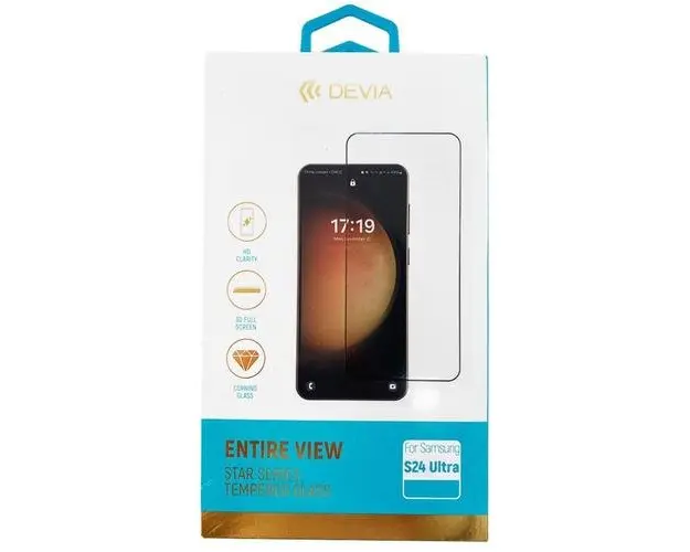 Folie Sticla Devia Star Series Entire View pentru Samsung Galaxy S24 Ultra (Transparent/Negru)